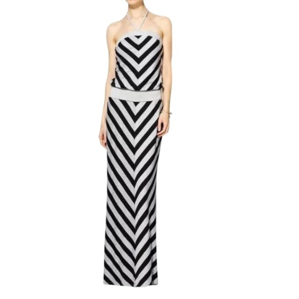 Hive & Honey chevron maxi halter dress